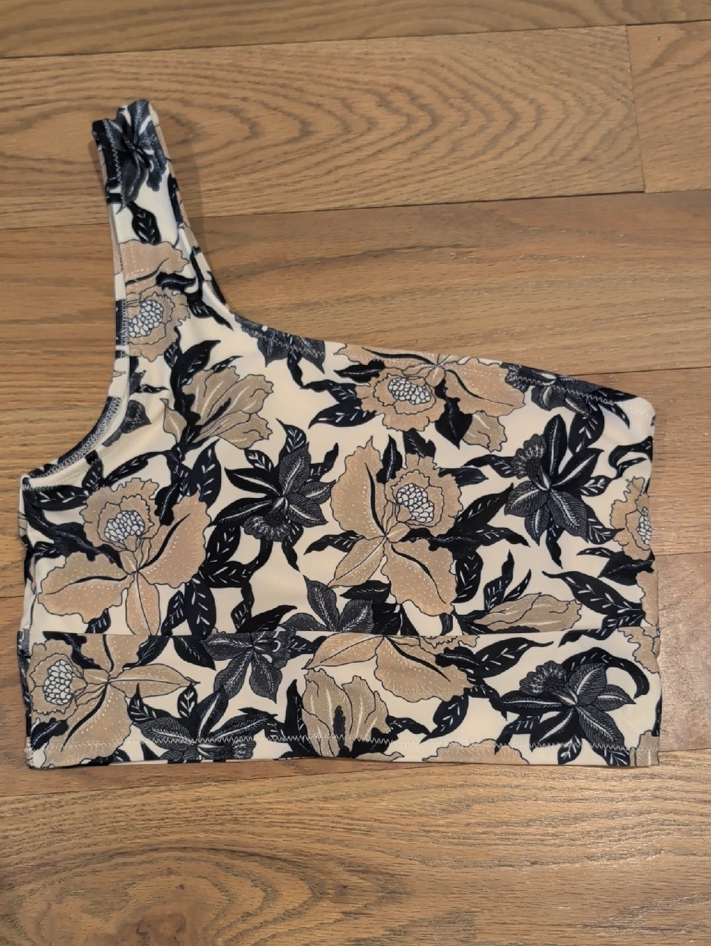 Old Navy Asymmetric Floral Long Line Bikini Top Sz S